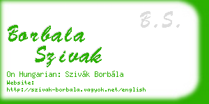 borbala szivak business card