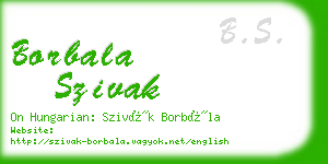 borbala szivak business card